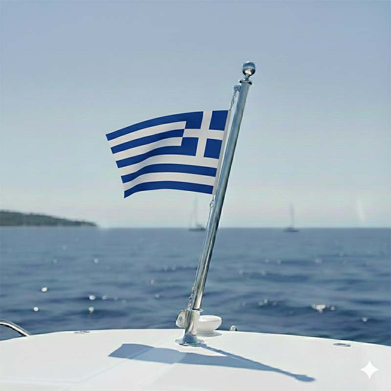 Tekne ve Yat İçin  Yunanistan Bayrağı Polyester