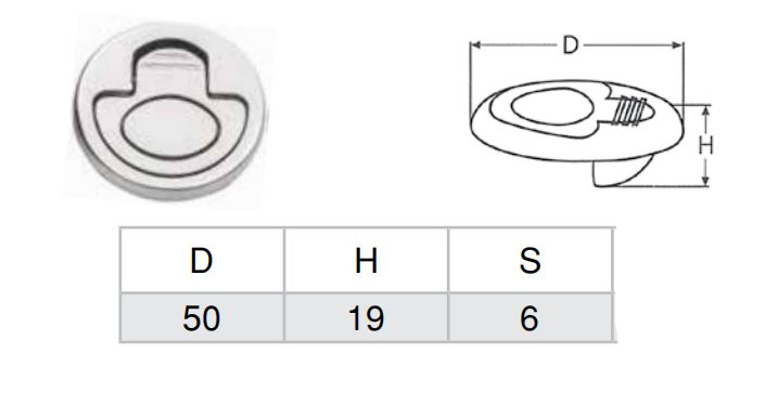 Paslanmaz Yuvarlak Gömme Kulp