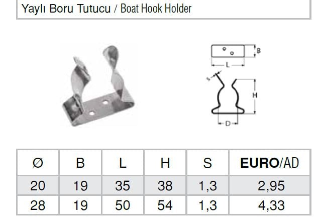 Marin Yaylı Boru Tutucu Paslanmaz
