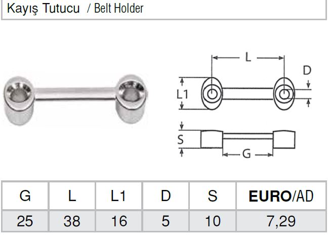 Paslanmaz Kayış Tutucu