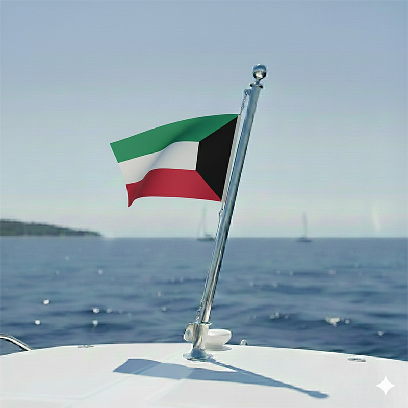 Tekne ve Yat İçin Kuveyt Bayrağı Polyester