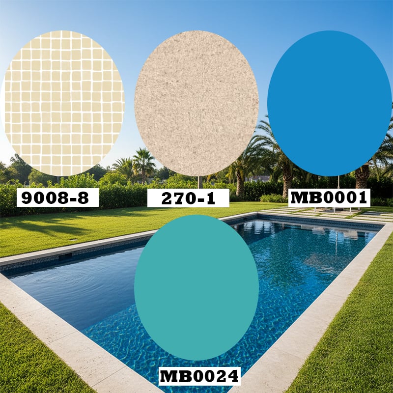 Düz Renk ve Modern Havuz Liner Kaplama Seçenekleri 3