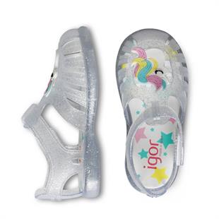 İgor Tobby Unicornio Sandalet 10279 Transparente Glitter