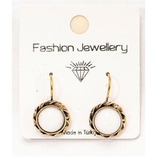 Bakır Çiçek Desenli Sedef Küpe