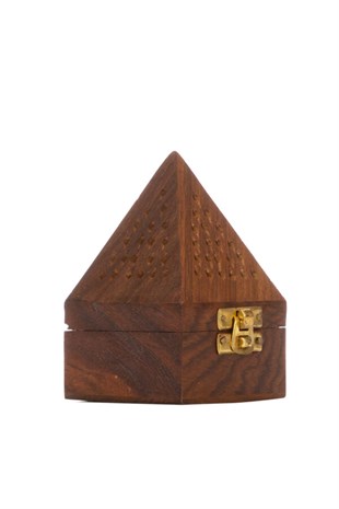 Piramit Ahşap Buhurdanlık Seti (Oud Buhurlu)