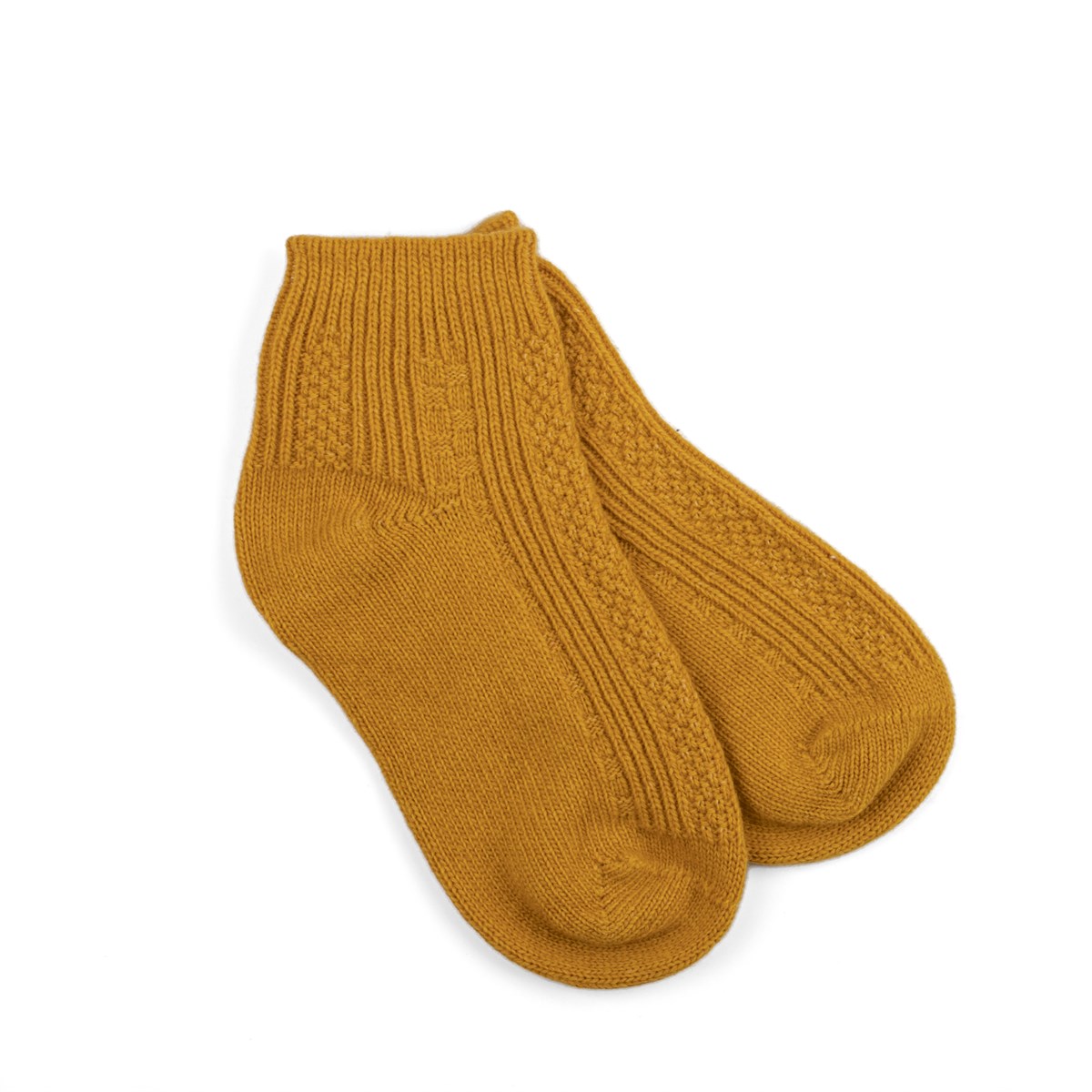 Dikişsiz Kısa Yün Çorap Sarı | zeynepbuyukbay.com