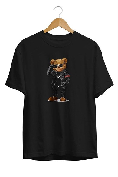 Motosikletli Cool Ayı Teddy Bear T-shirt