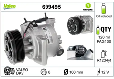 KLIMA KOMPRESORU DUSTER-SANDERO-LOGAN MCN-MICRA 1.5DCI K9K (926005154R)-VALEO-RENAULT