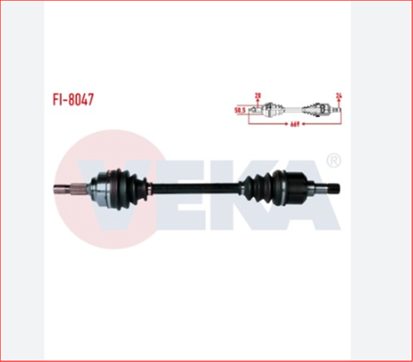 1497191088V - (FI-8047)KOMPLE AKS SOL ON SCUDO (270) 1.6 MJT UZUNLUK 669mm 2007--VEKA-FIAT / VEKA