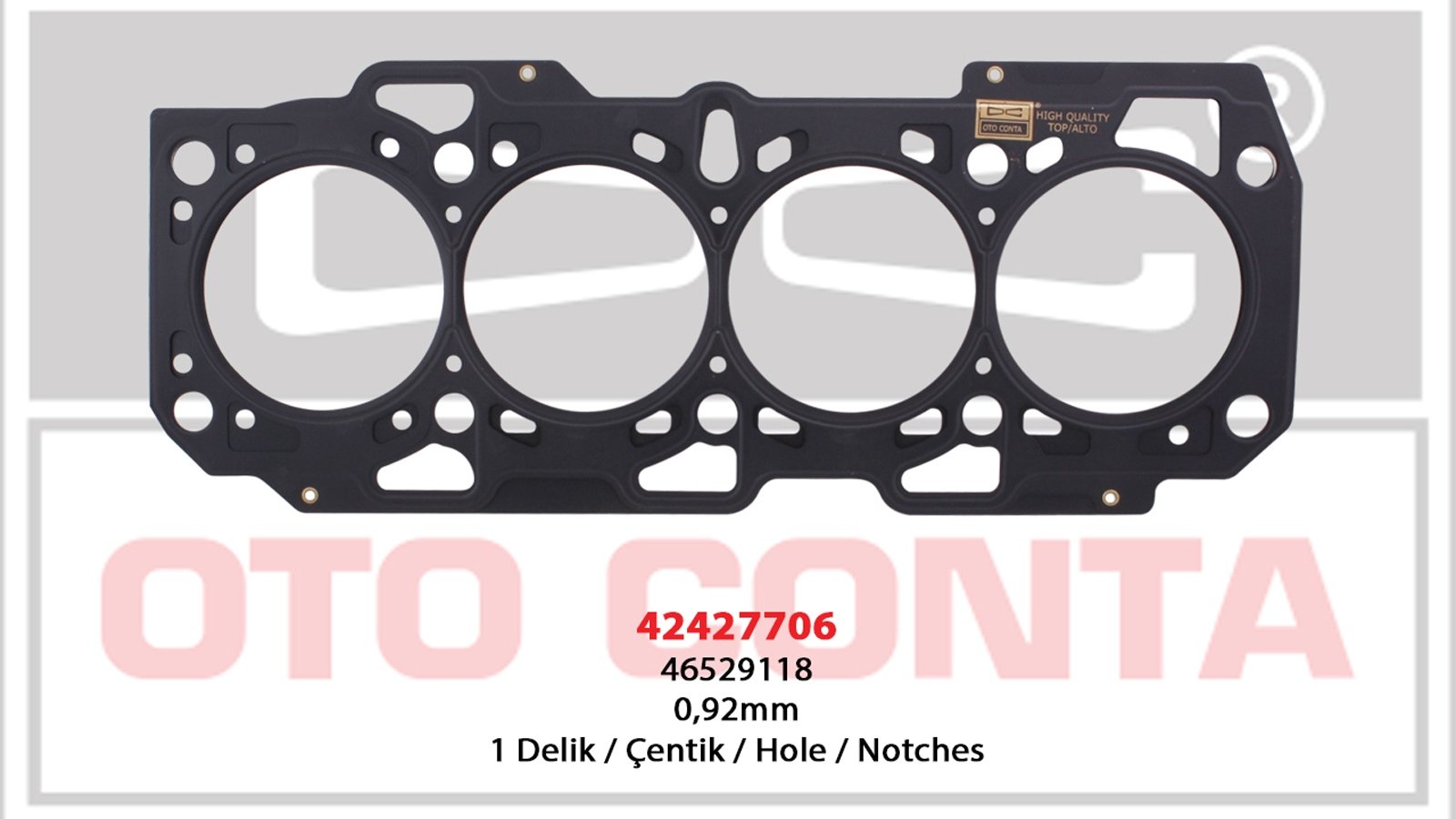 46529118-O - (42427706) DOBLO 1,9 D.SKC MLS COK KATLI CELIK 0,92 MM 1 DELIK / OTOCONTA
