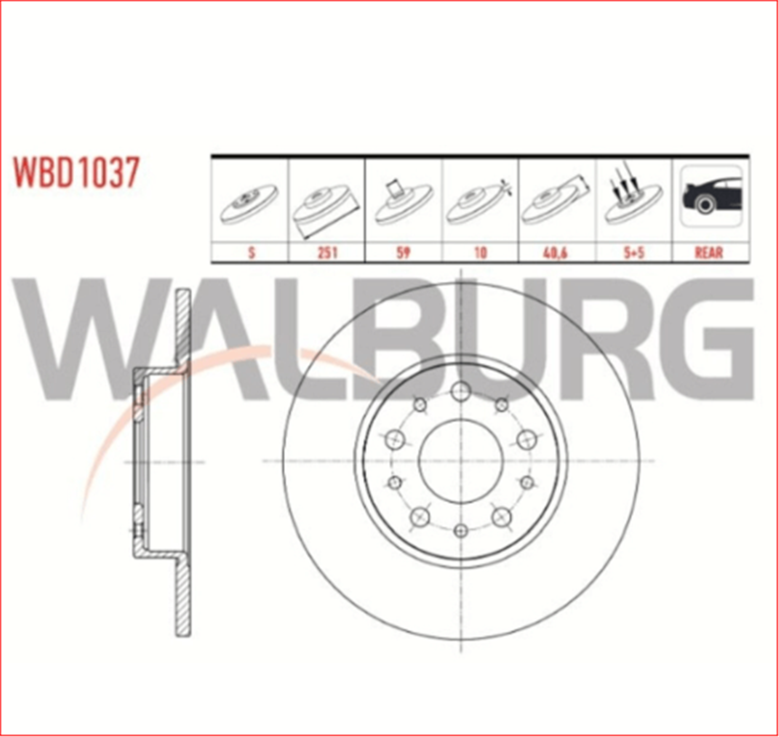 51808471W - (WBD1037) FREN DISKI TEK EGEA 500L (13-1831)-WALBURG-FIAT / WALBURG