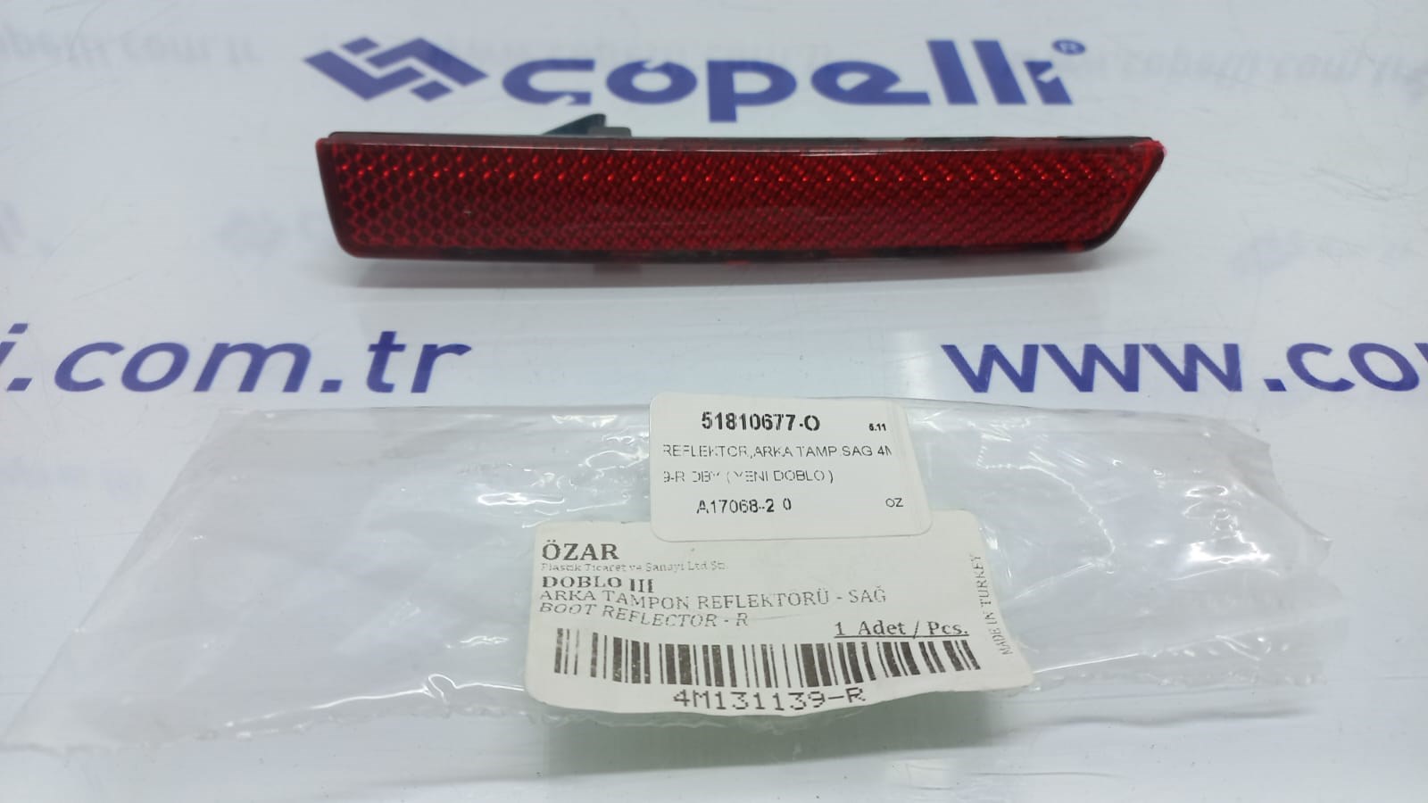51810677-O - REFLEKTOR,ARKA TAMP.SAG 4M131139-R DBY ( YENI DOBLO ) / OZAR