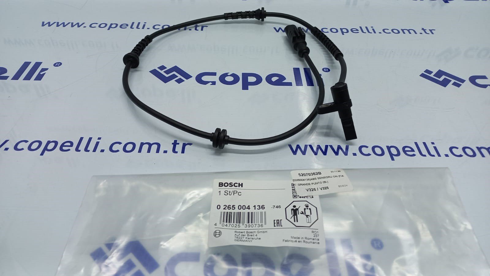 52070362B - (0265004136)ABS SENSORU ON (FIAT: GRANDE PUNTO 05-) / BOSCH