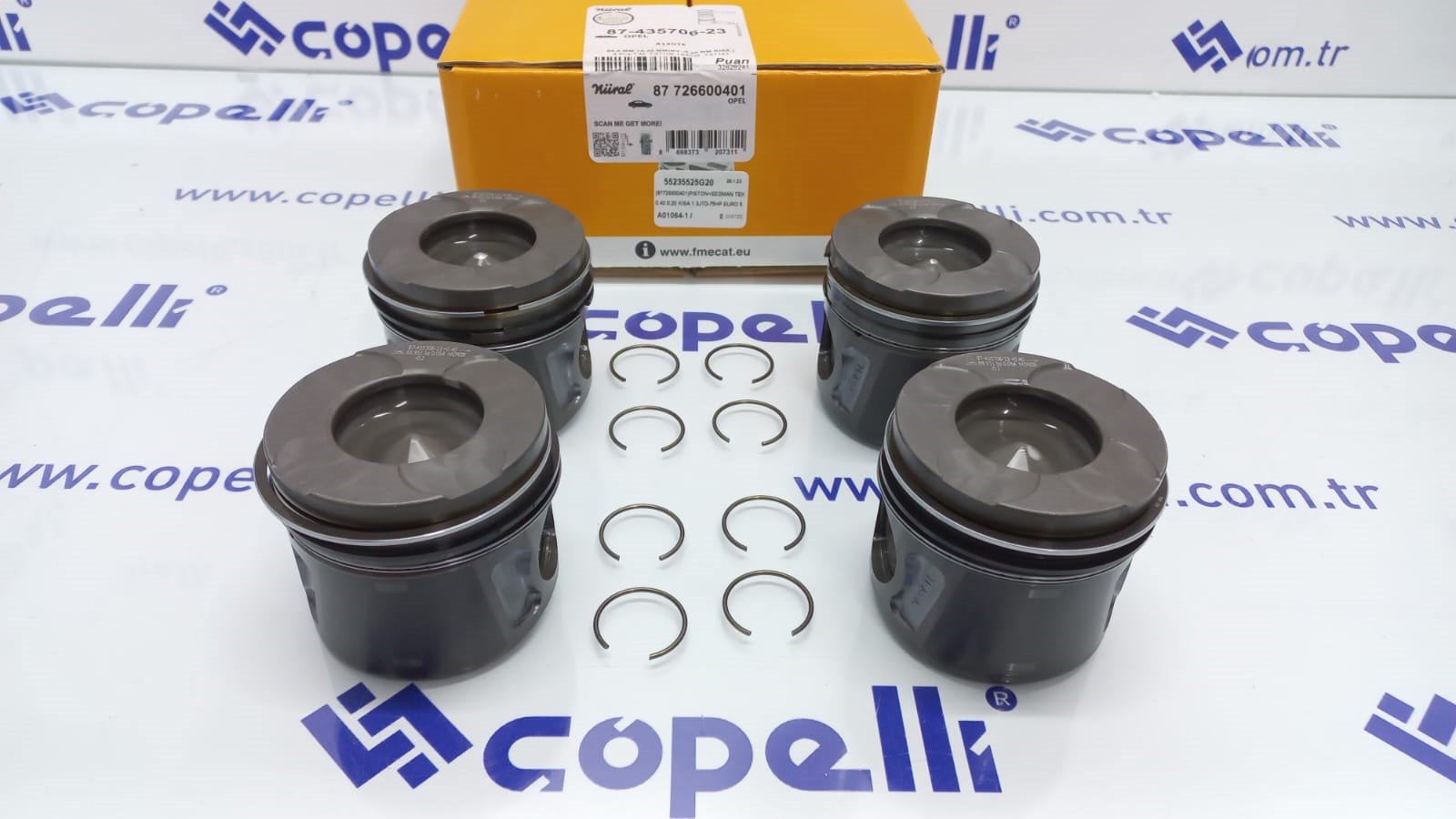 55235525G20 - (87726600401)PISTON+SEGMAN TEK 0.40 0,20 KISA 1.3JTD-75HP EURO 5 LINEA FIORINO DOBLO GPUNTO / GOETZE