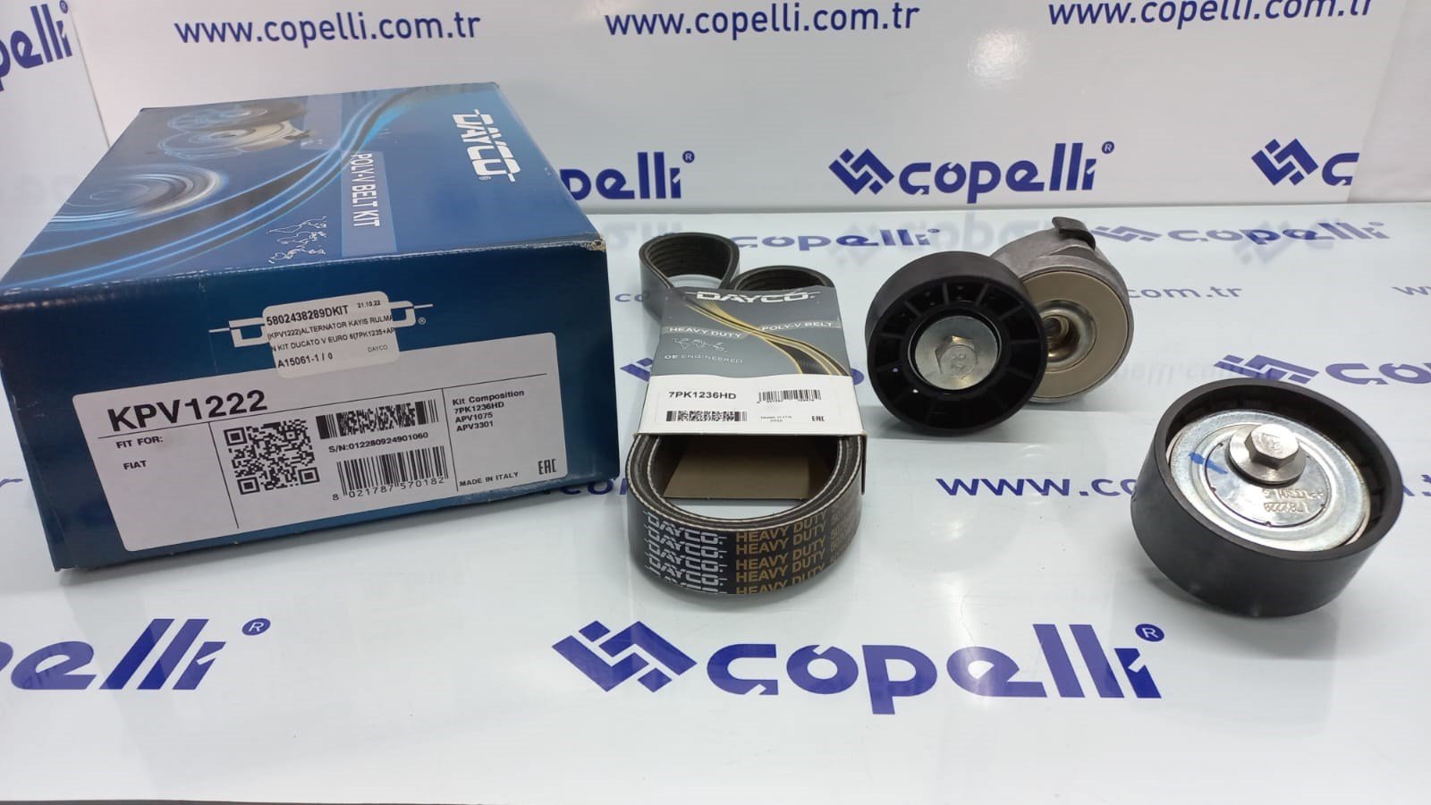 5802438289DKIT - (KPV1222)ALTERNATOR KAYIS RULMAN KIT DUCATO V EURO 6(7PK1235+APV1075+APV3301) / DAYCO