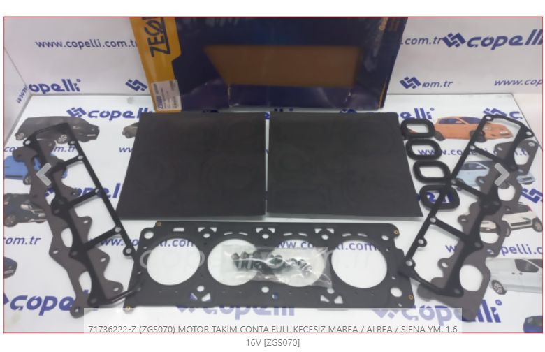 71736222-Z - (ZGS070) MOTOR TAKIM CONTA FULL KECESIZ MAREA / ALBEA / SIENA YM. 1.6 16V-ZEGEN-FIAT / ZEGEN