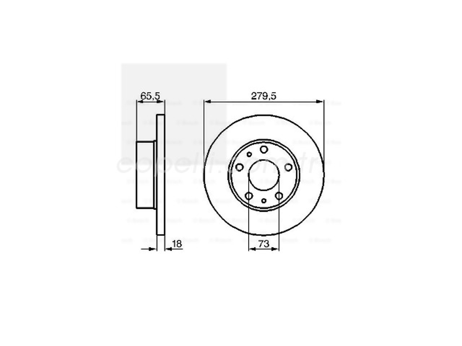 71738910B - ( 0986478843 ) FREN DISKI ON DUZ 279.5 MM (FIAT: DUCATO / PEUGEOT: BOXER / CITROEN: JUMPER 2.5D 94-) / BOSCH