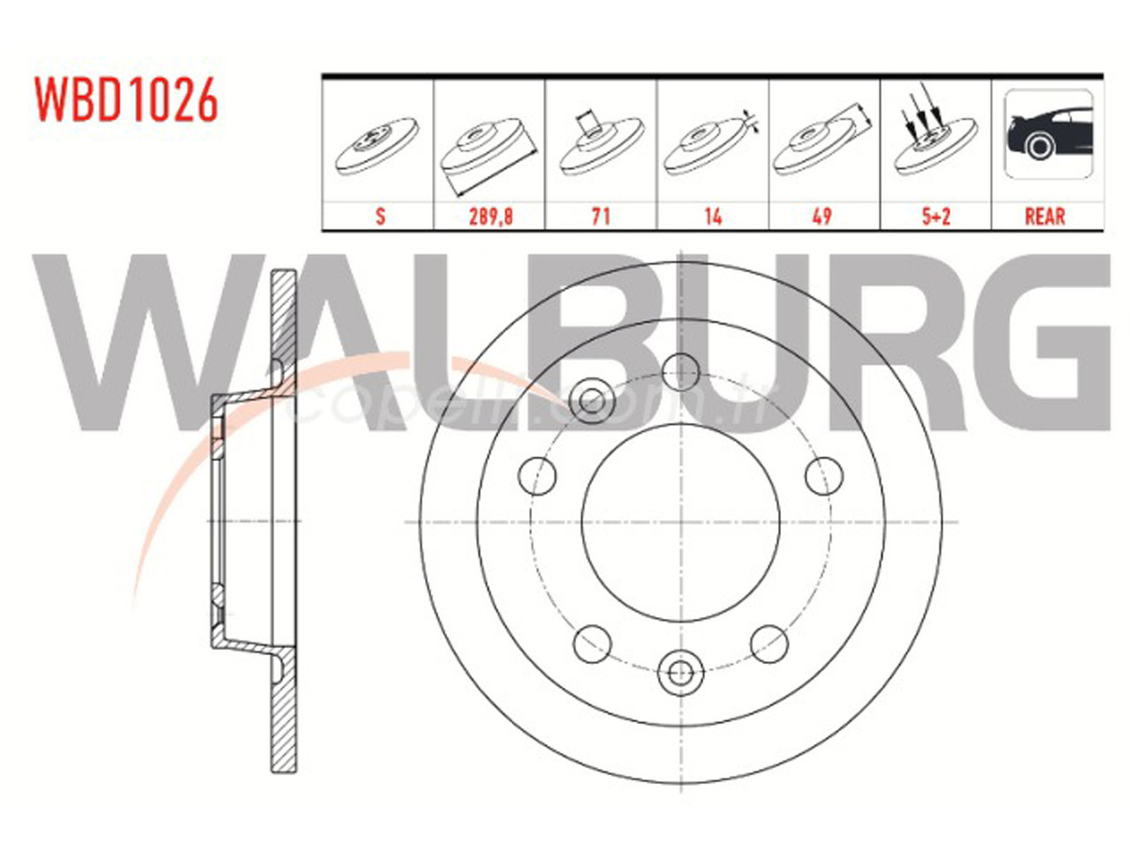 9467548487WB - (WBD1026)FREN DISKI,ARKA SCUDO / WALBURG