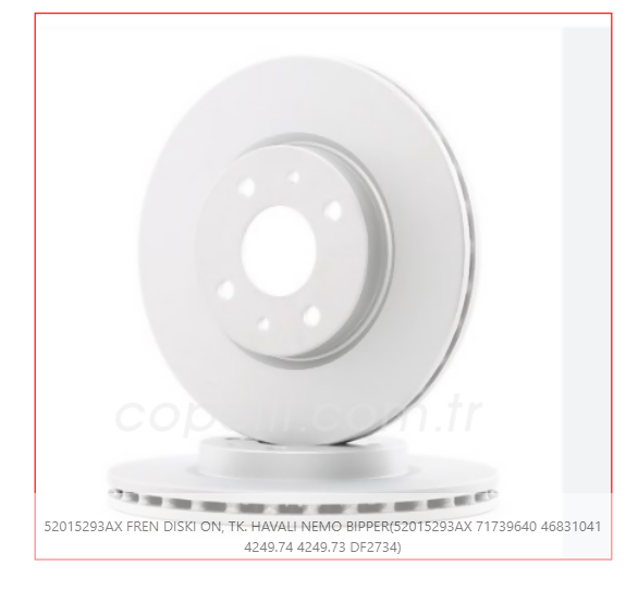 AX-04-07-01-3181 - FREN DISKI ON, TK. HAVALI NEMO BIPPER(52015293AX 71739640 46831041 4249.74 4249.73 DF2734)-AXAM-FIAT / AXAM