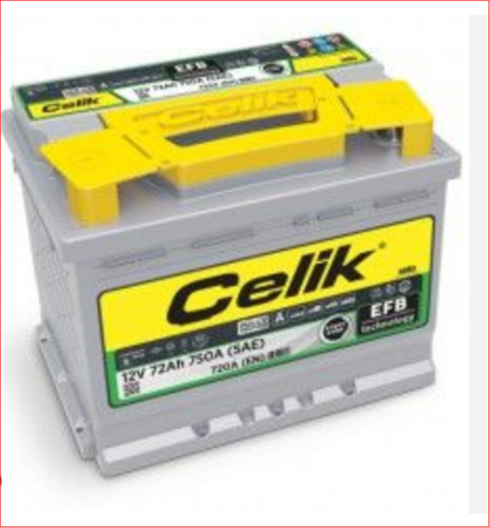 55177965C - AKU, 12*72AH EFB (SULU)(START STOP)(YERLI ARACLAR)-CELIKAKU-GENEL / CELIKAKU