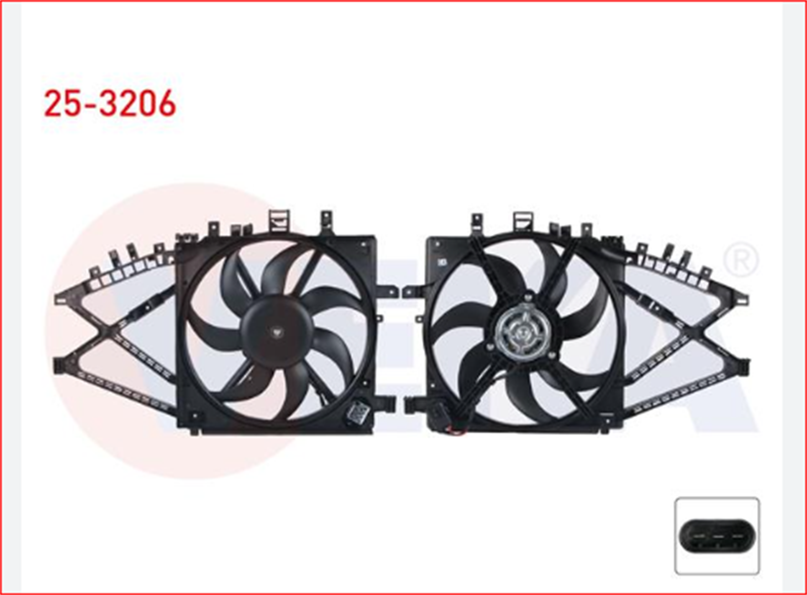 VEKA-25-3206 - FAN MOTORU SU RADYATORU REZISTANSLI OPEL CORSA C 1.4 DAVLUMBAZLI TEK SOKET 3 TIRNAKLI  2000-2006 / VEKA