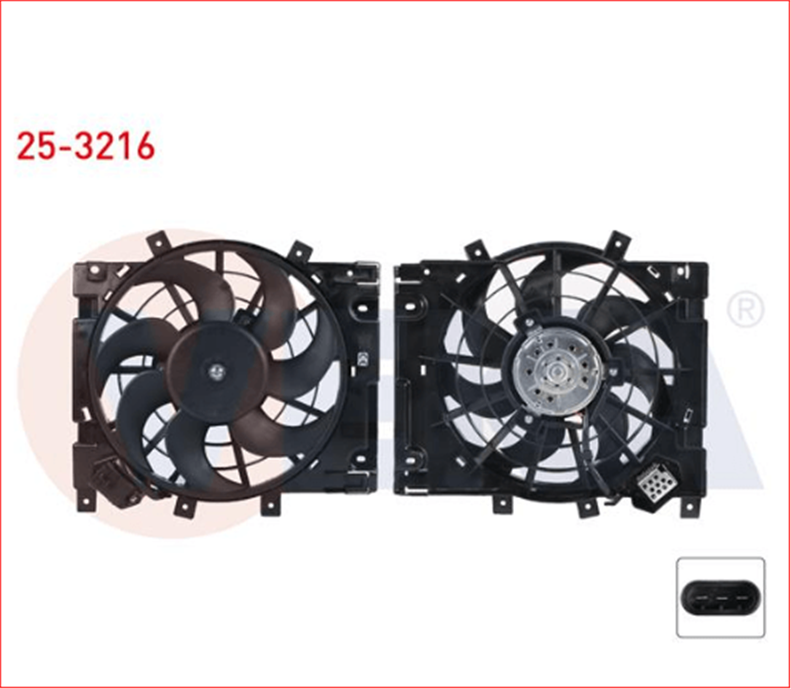 VEKA-25-3216 - FAN MOTORU KLIMA RADYATORU (ITMELI) DAVLUMBAZLI TEK FAN OPEL ASTRA H 1.3 CDTI (Z13DTH) 2006-2010-VEKA-OPEL / VEKA