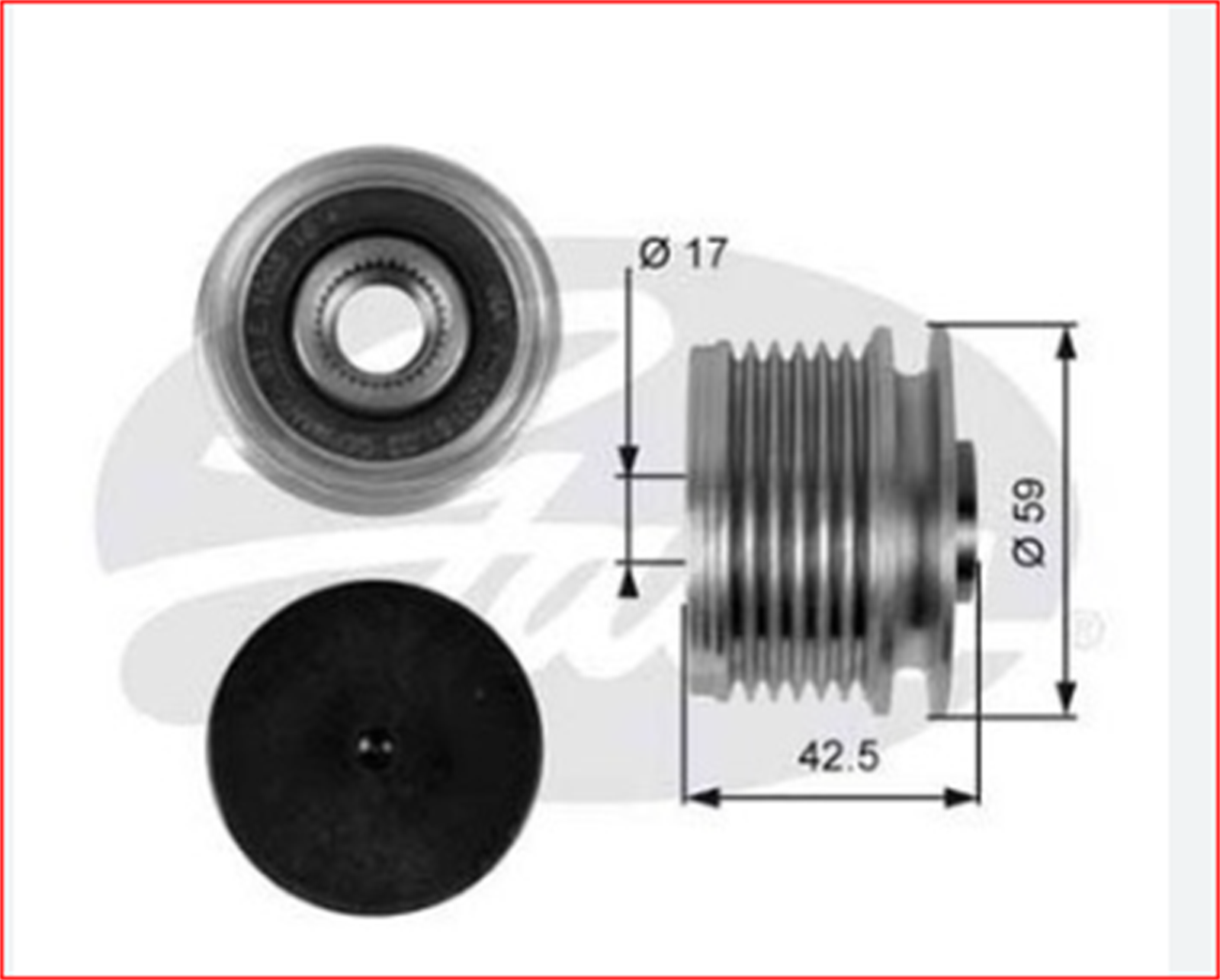 GAT-OAP7106 - ALTERNATOR KASNAGI (RULMANLI) CLIO II-MGN-KNG-SCENIC (K4M-K4J-K9K-F4P)(6 KANAL AYARLI (535010510) / GATES