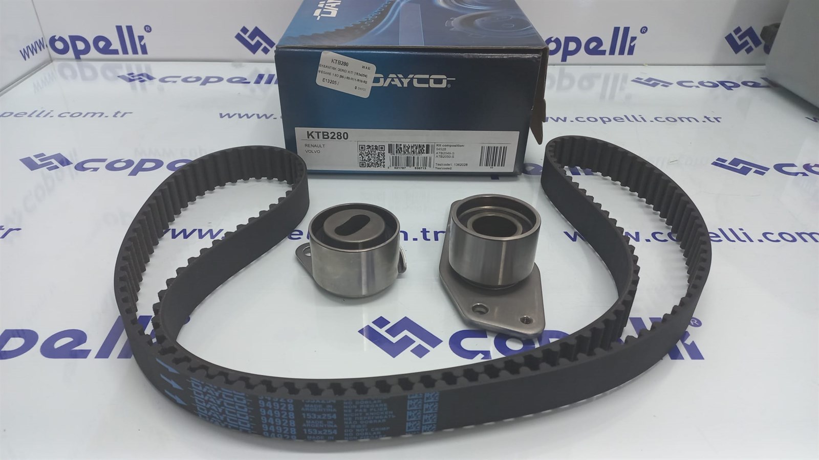 KTB280 - EKSANTRIK GERGI KITI (153x254) MEGANE 1.9D (96-)-R9-R11-R19-R21 1.9D (F8Q)7701468168 / DAYCO