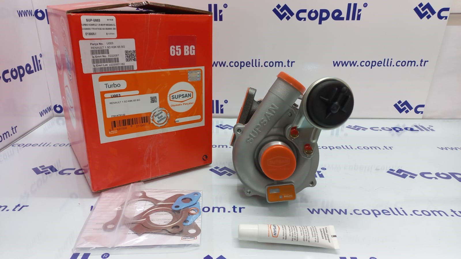 SUP-U003 - TURBO KOMPLE 1.5-65HP-MEGAN-CLIO-KANGO 7701473122 AX-3020003 ZEG-ZTC203 / SUPSAN