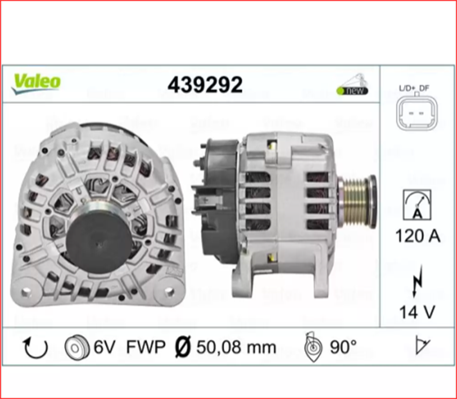 VAL-439292 - ALTERNATOR 120A LGN II-TRAFIC II-MASTER II 1.9DCI-VIVARO II 2.0 16V-1.9-2.2-2.5 A729292 1800A043,231-VALEO-RENAULT / VALEO
