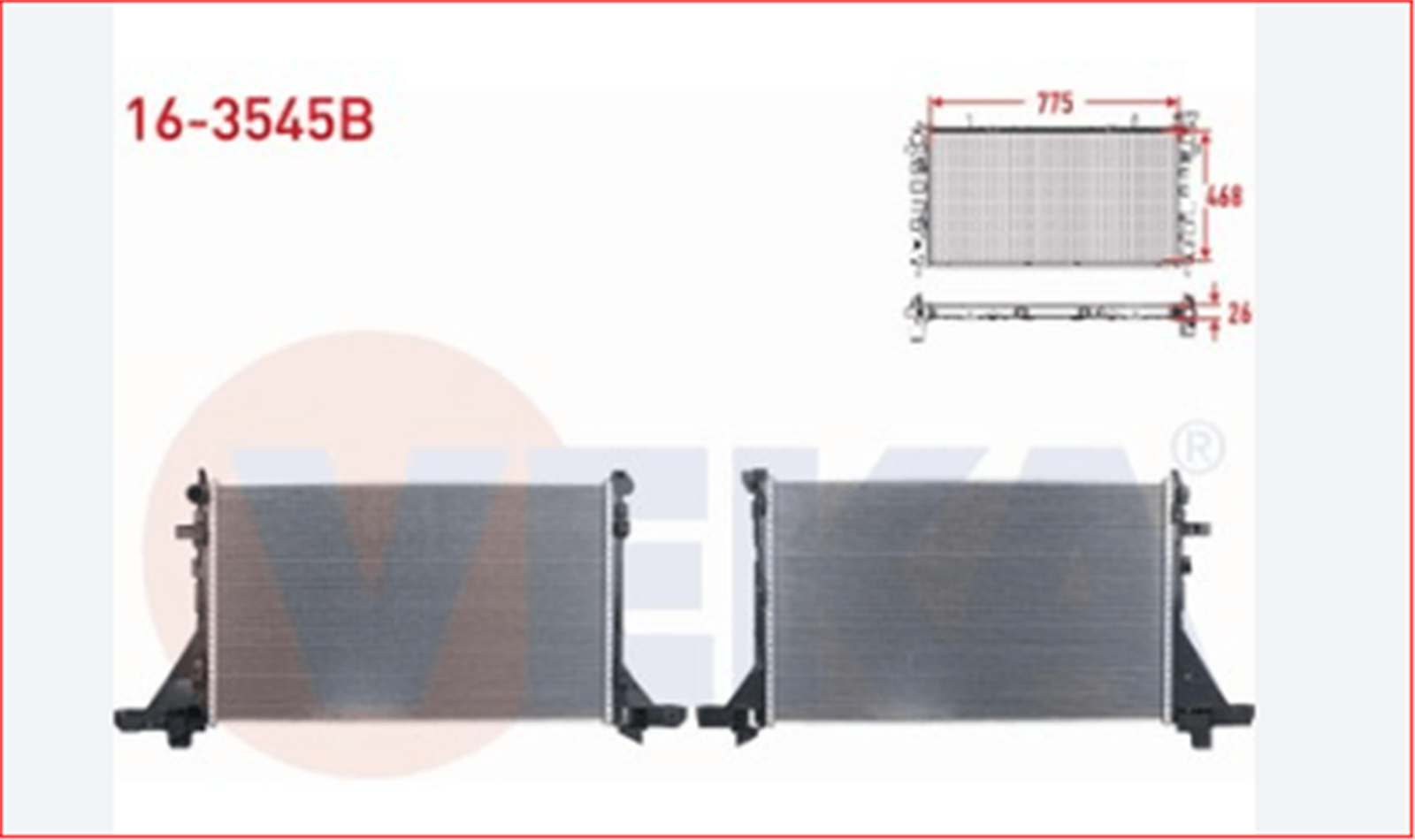 VEKA-16-3545B - SU RADYATORU BRAZING MASTER III (FV) 2.3 DCI M-T M9T TEK TEKER 2010- MOVANO B 2.3 DCI 2010--VEKA-RENAULT / VEKA