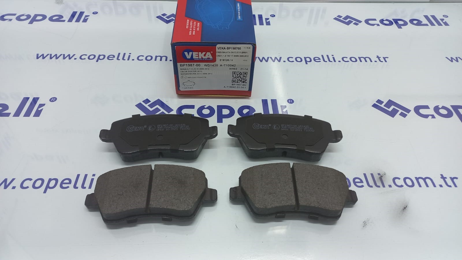 VEKA-BP198700 - FREN BALATA ON CLIO III (BR0/1,CR0/1) 1.2I 16V 17.30MM 2005-2012 410604076R 410604775R 410608481R 77 / VEKA