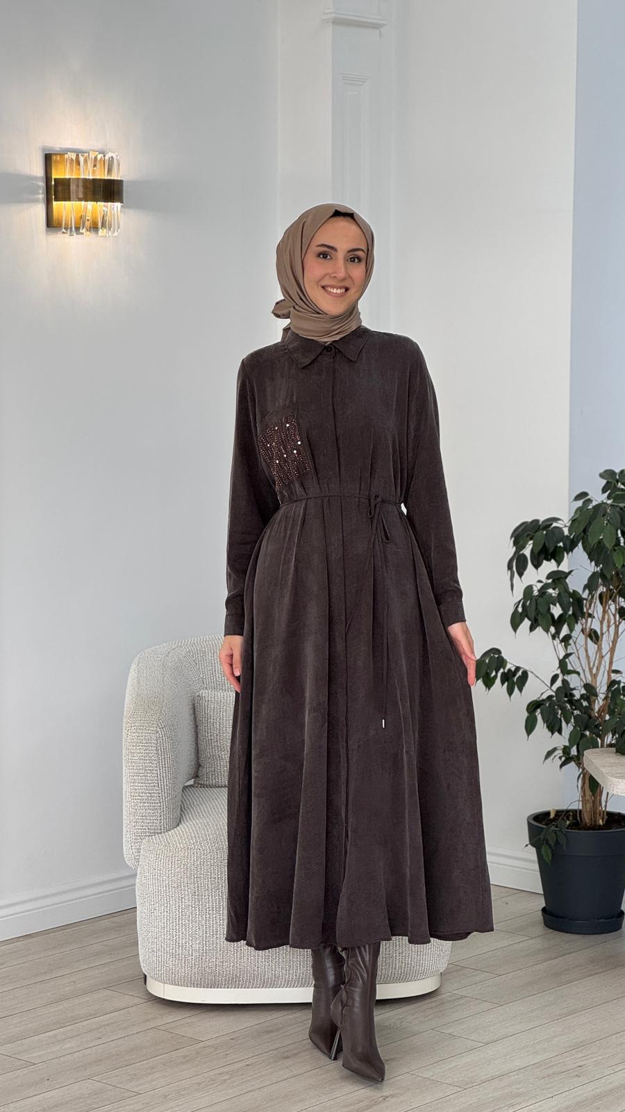 Almarwah Elbise Kahverengi 303885