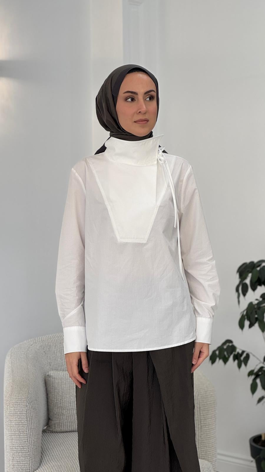Almarwah Yaka Detaylı Gömlek 102237