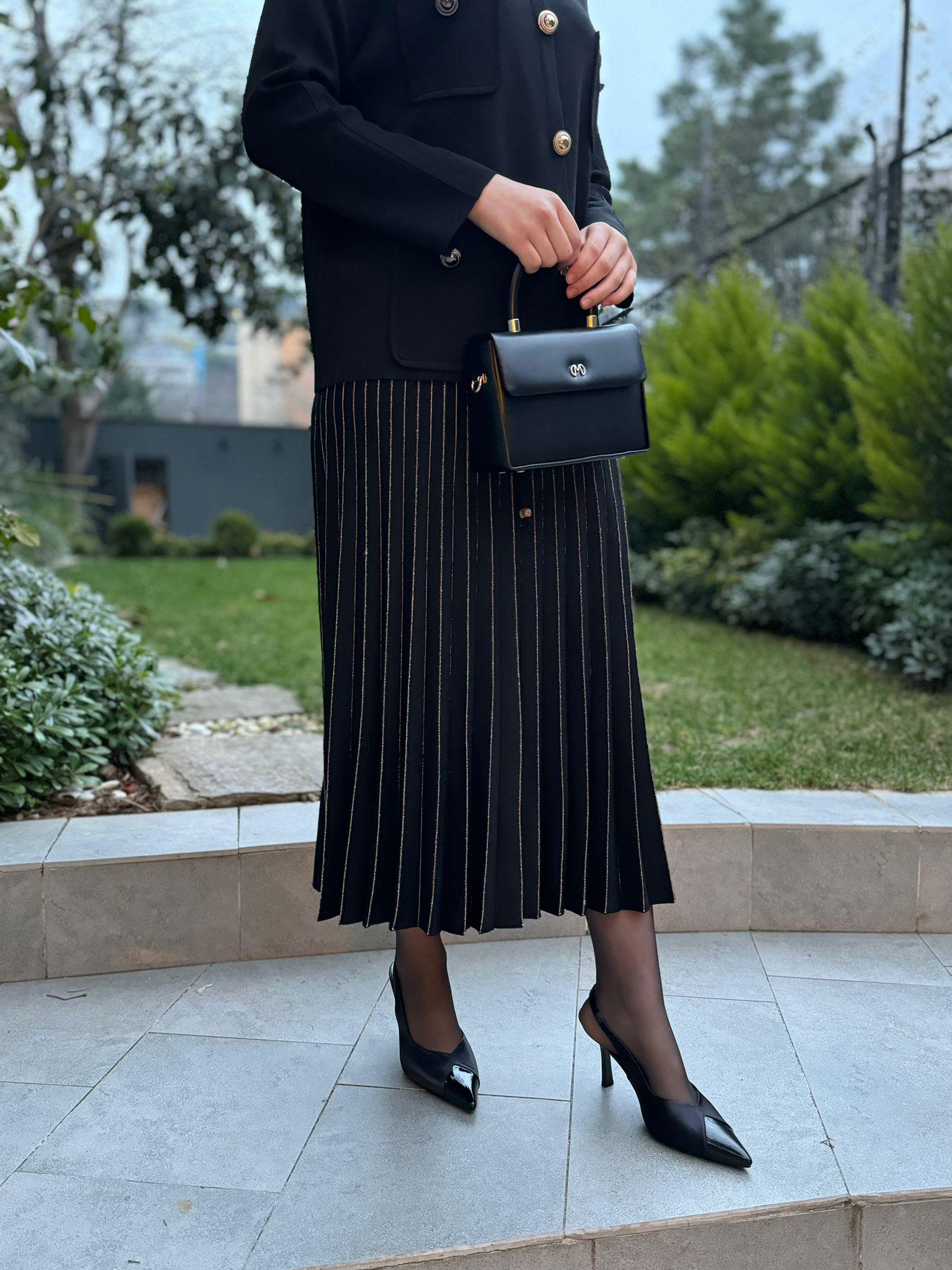 Girasolem Pilise Etek Siyah 2024004