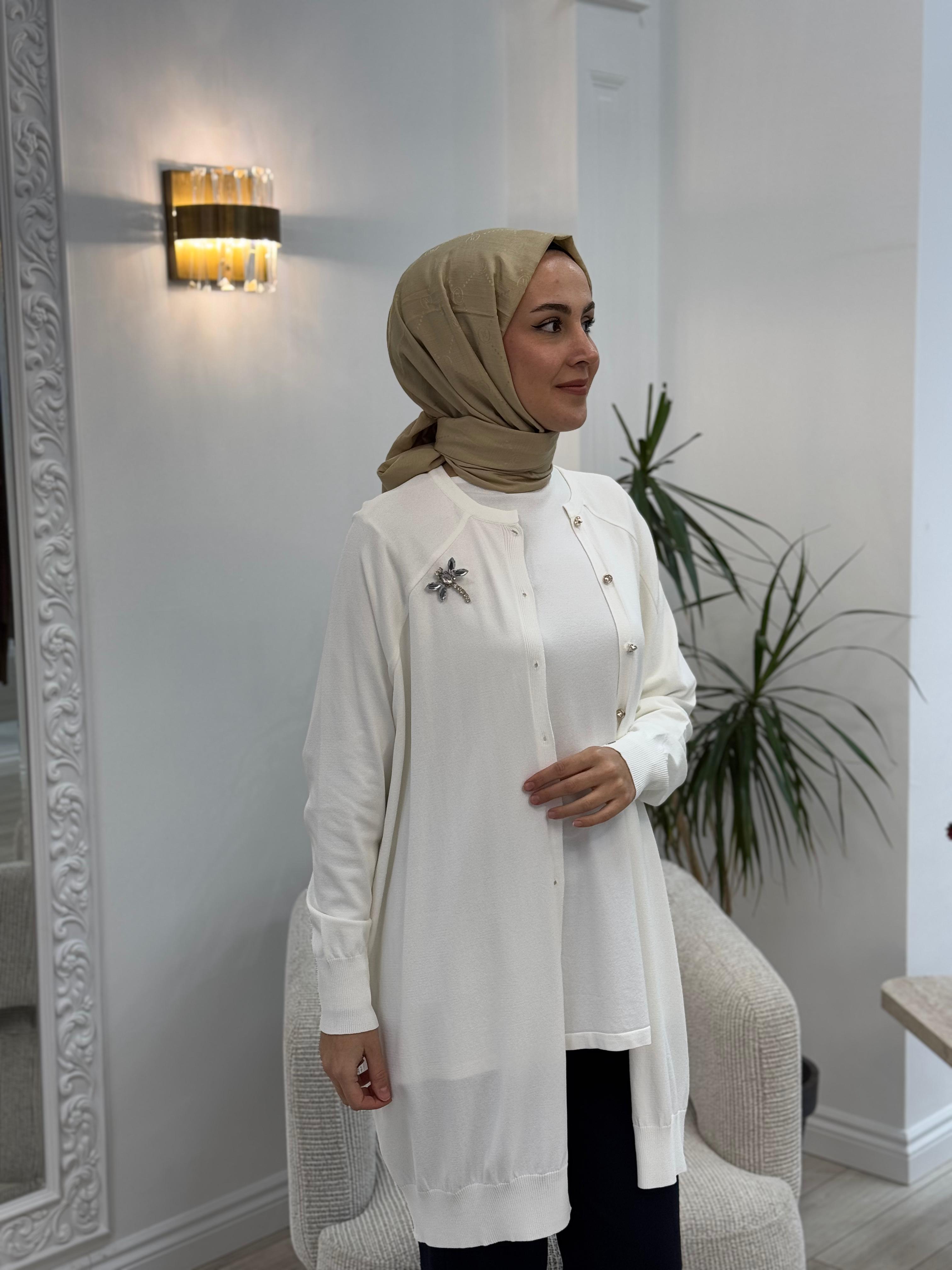 İnvee Yusufçuk Hırka Ekru 6283