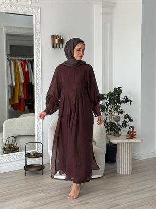 Kahma Düğme Detaylı Gömlek Kap Kahverengi KHM25Y14152