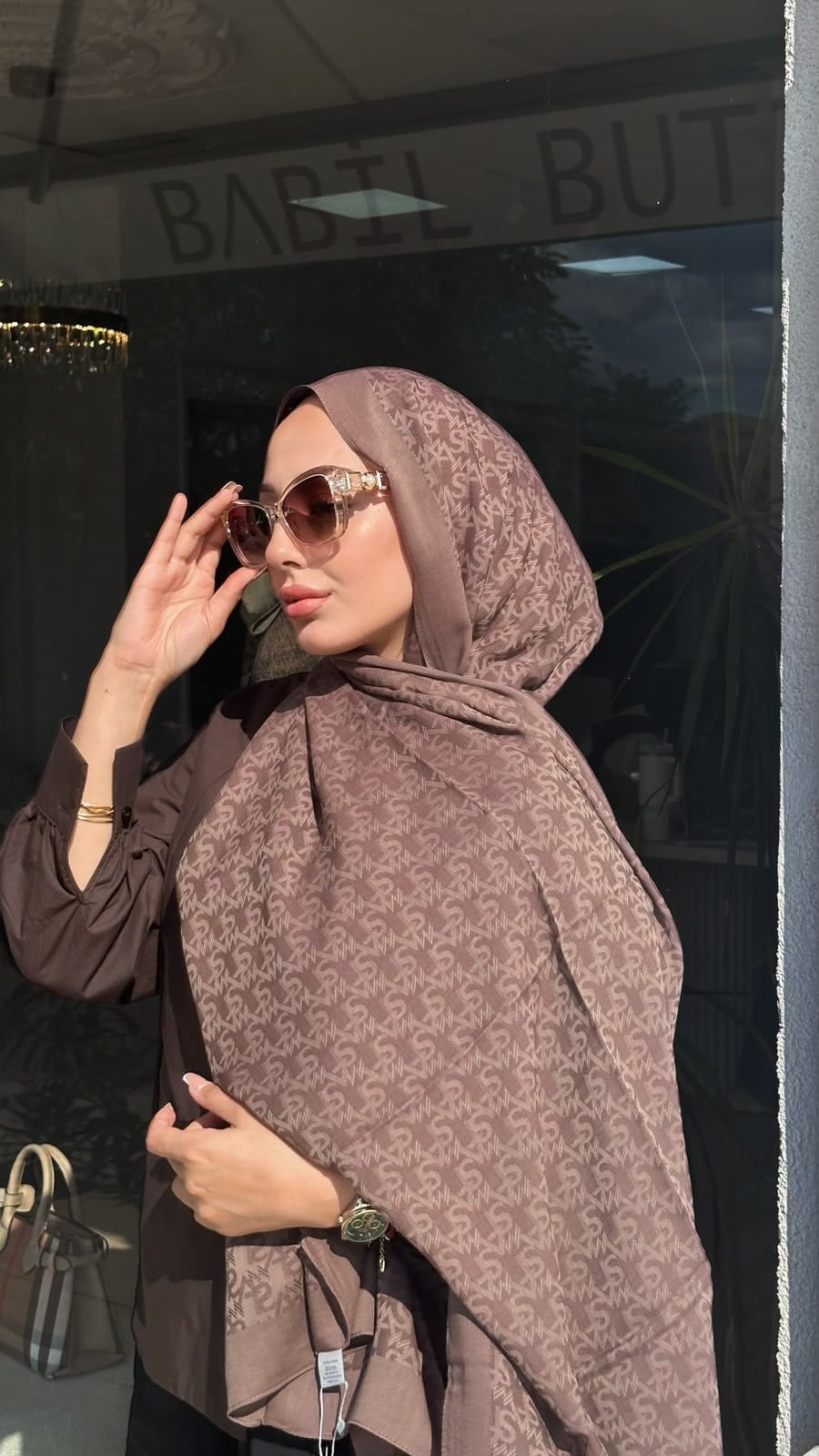 Maisa İpek Pamuk Tencel Şal Sütlü Kahve 2958