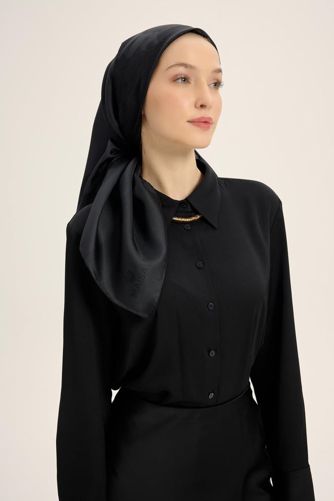 Maisa Mulberry İpek Şal F Antrasit 2959