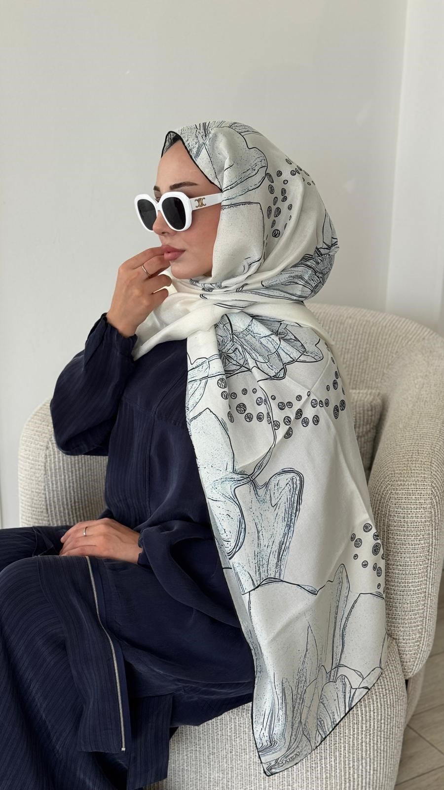 Maisa Pamuk İpek Şal Açık Mavi M 2955