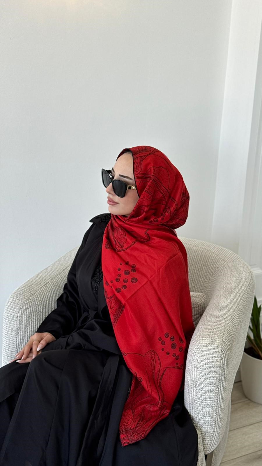 Maisa Pamuk İpek Şal Kırmızı M 2955