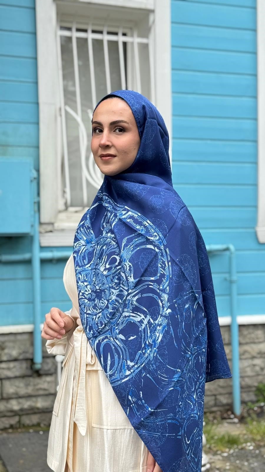 Maisa Pamuk İpek Şal Mavi 2955