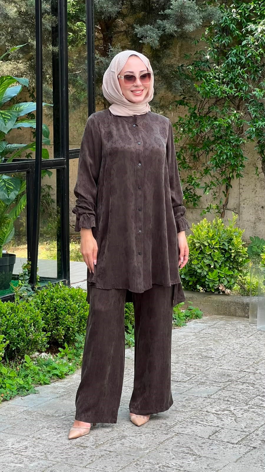Misswhence Desenli Gömlekli Takım 39019