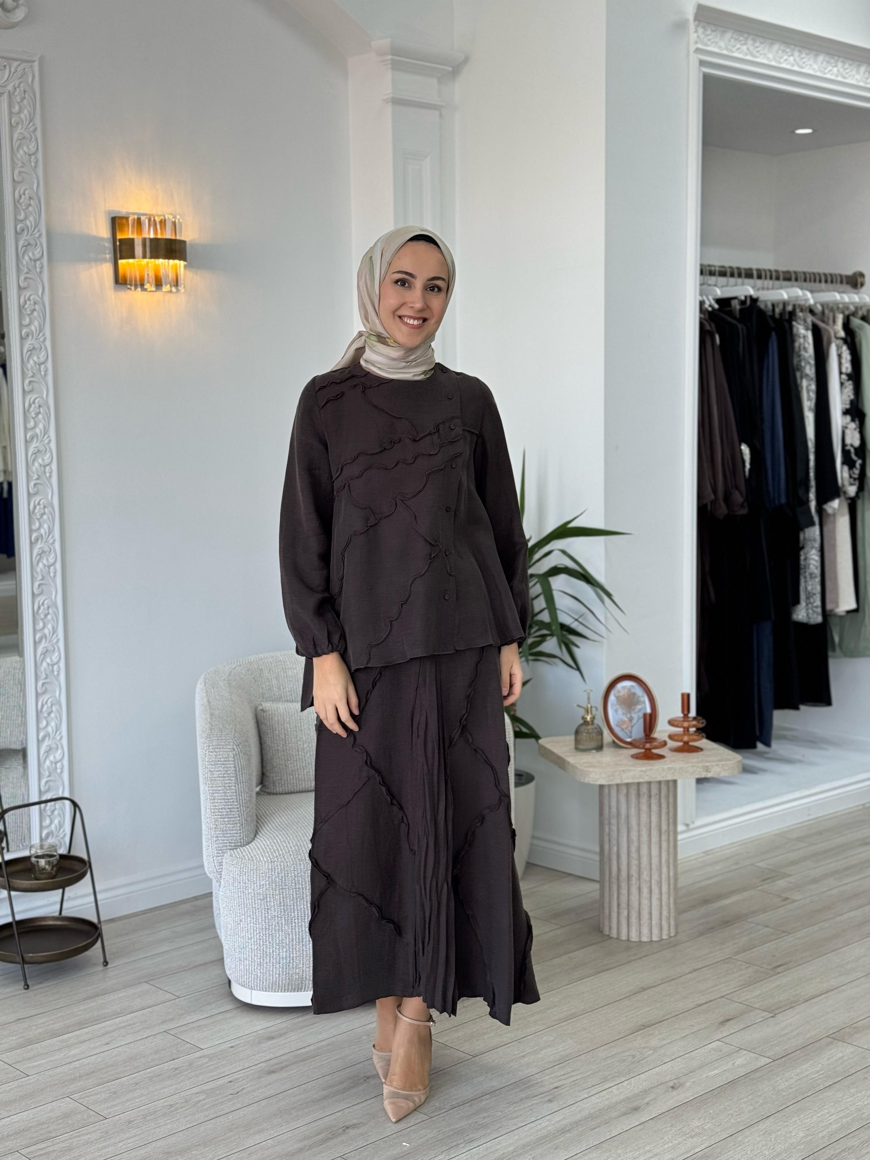 Misswhence Etekli Takım Kahverengi 37305