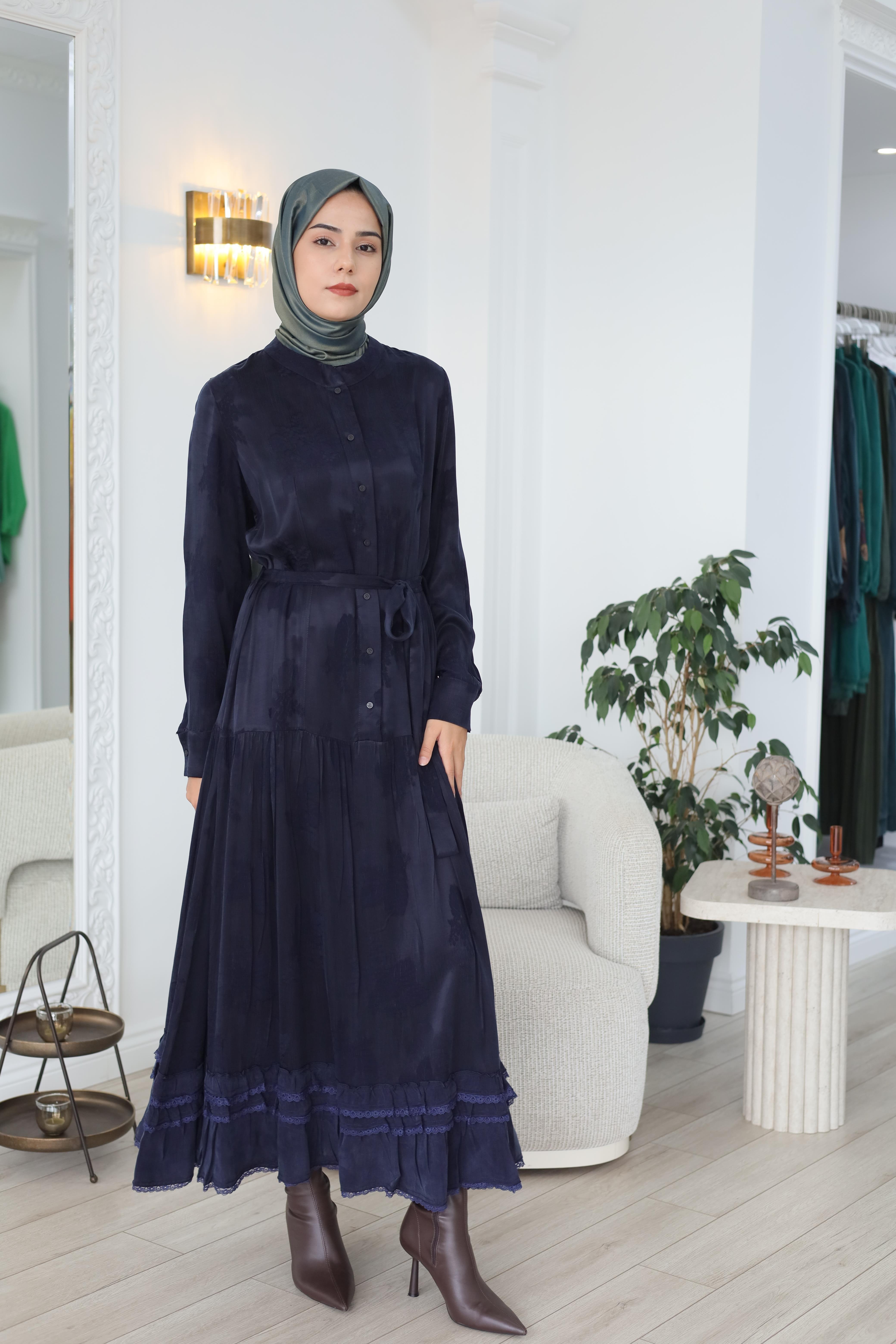 Misswhence Kendinden Desenli Elbise 38809