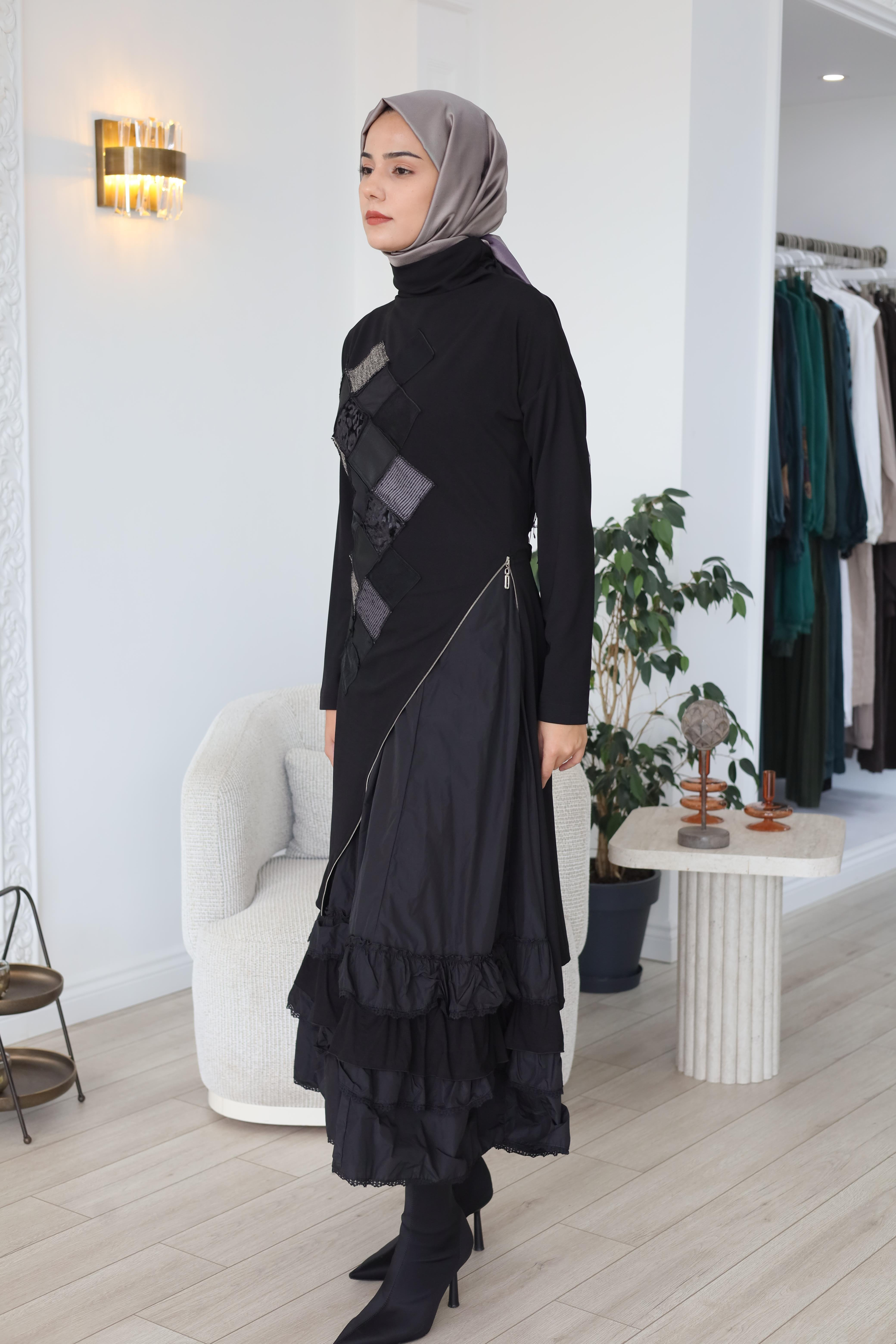 Misswhence Patchwork Detaylı Elbise 38808