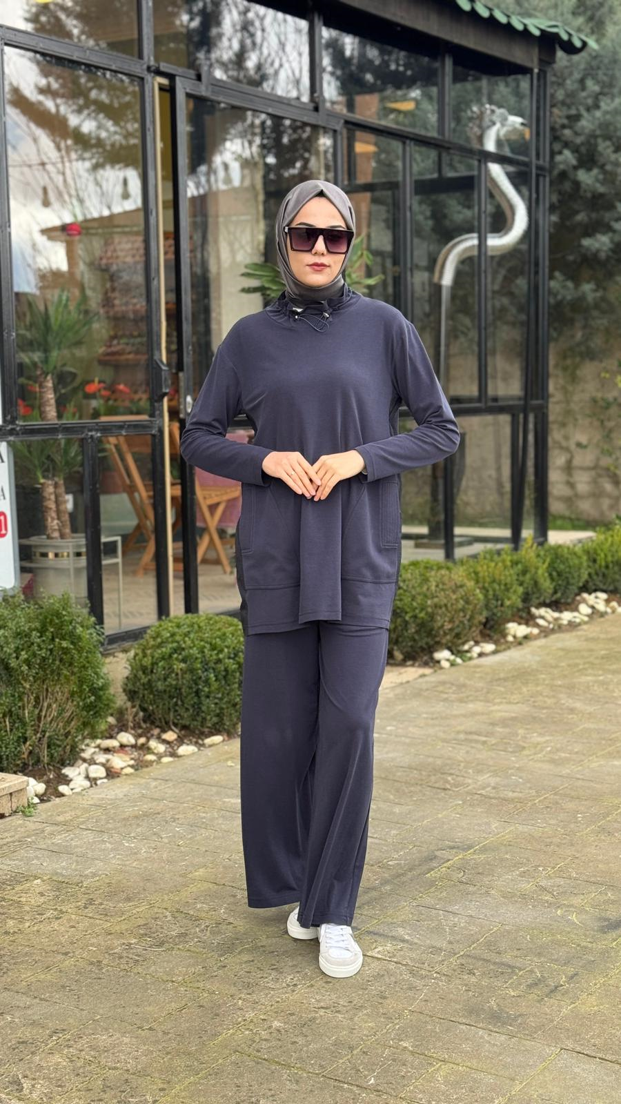 Nurcan Çetin Cep Detaylı Pantolon Tunik Takım 26449