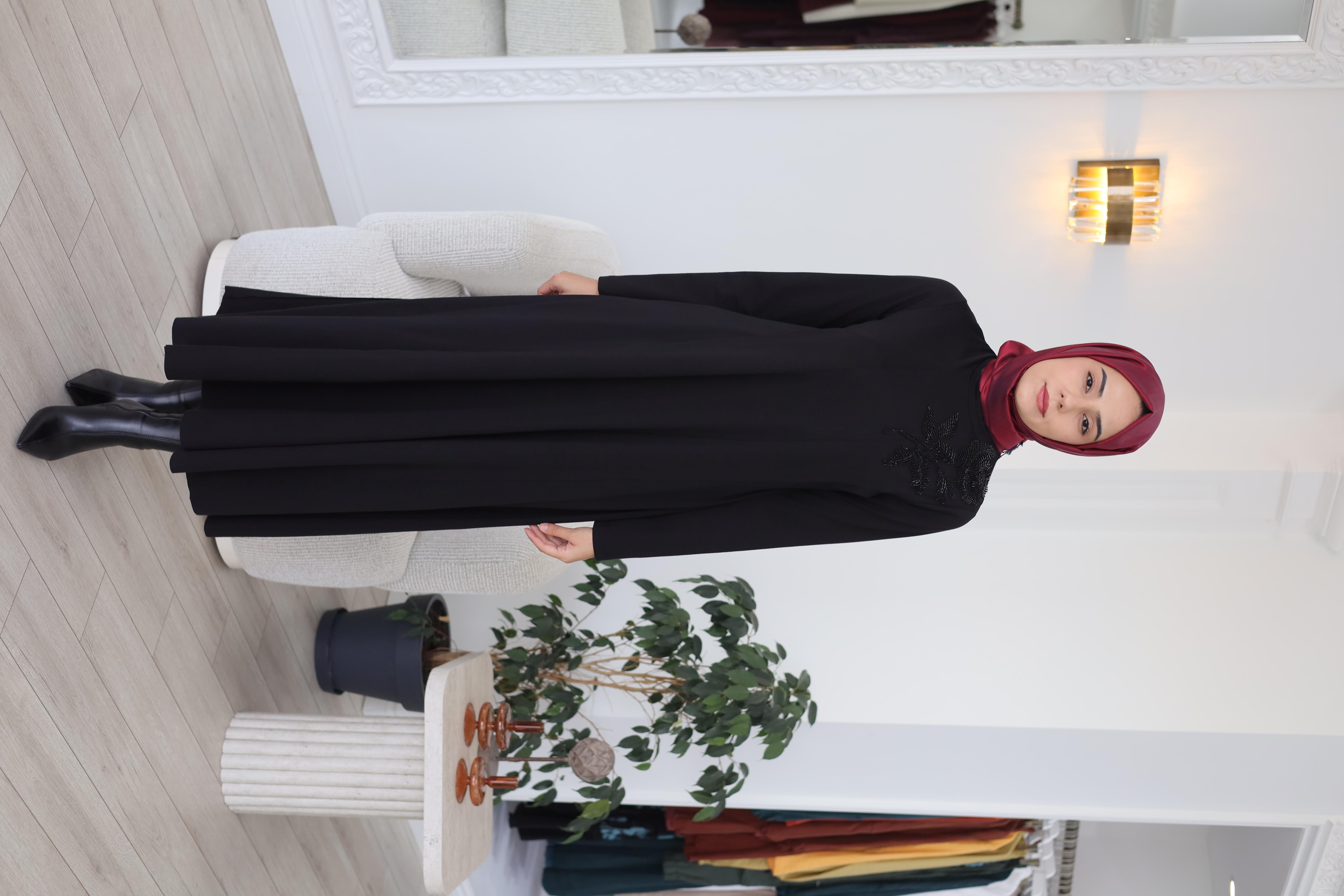 Nurcan Çetin Taş Detaylı Elbise 25185