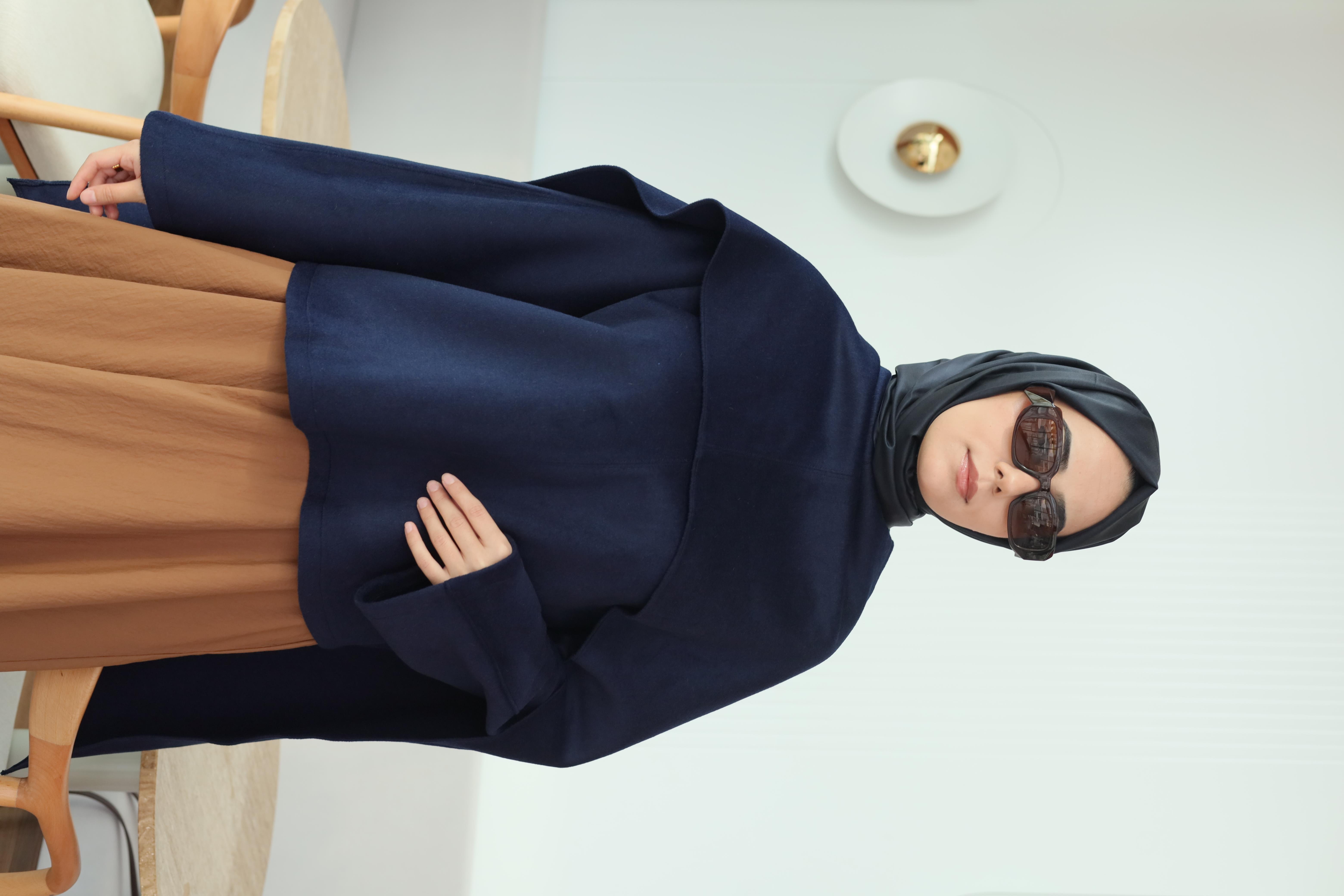 QOOQ Atkılı Kaşe Bluz Lacivert 26fw211