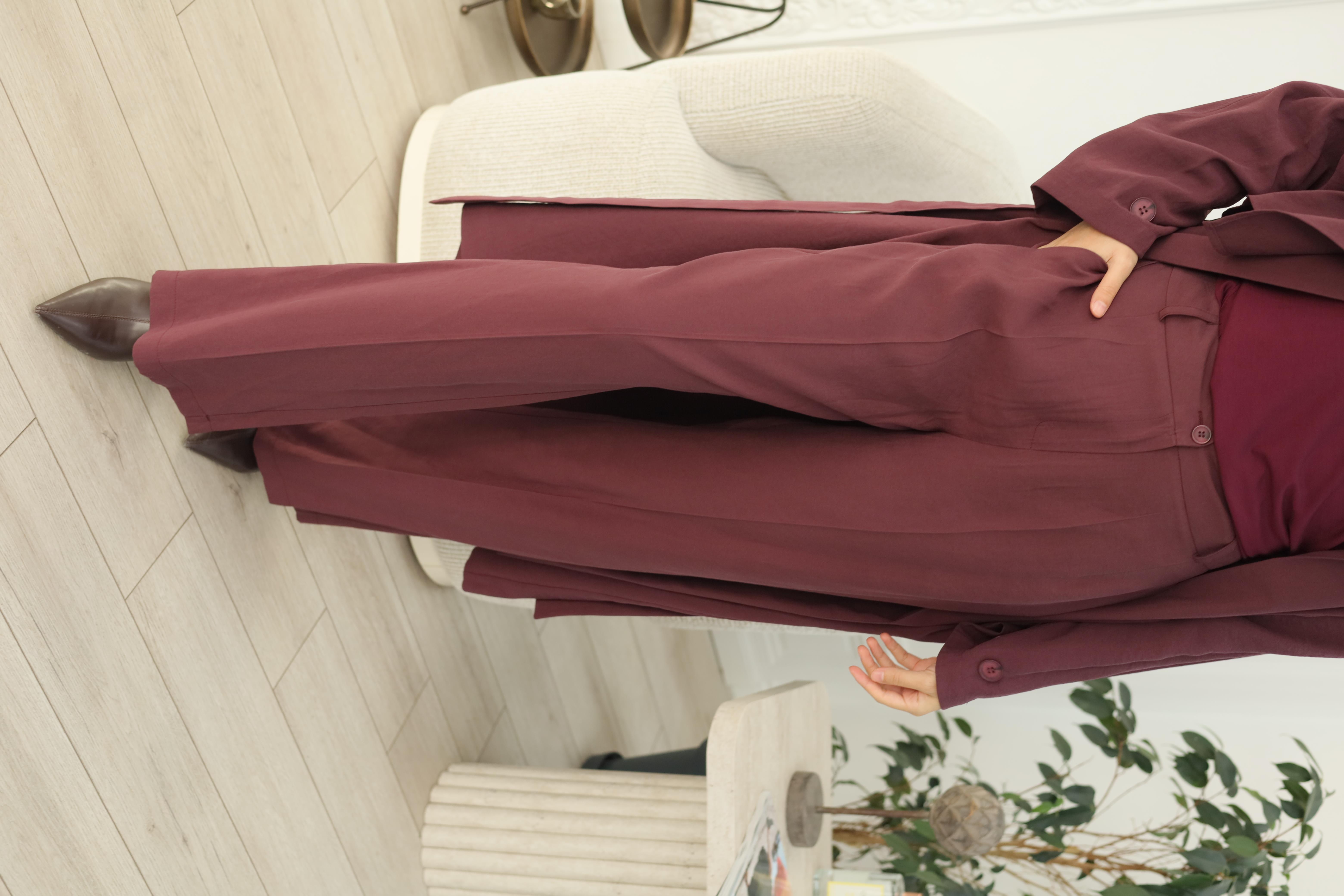 QOOQ Kumaş Pantolon Bordo 26fw319